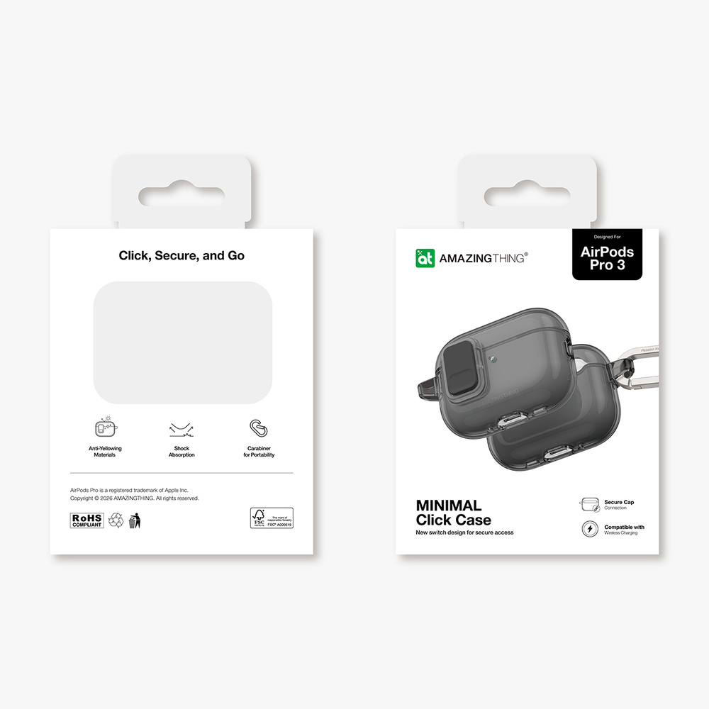 iTok webáruház - AmazingThing AmazingThing Minimal tok AirPods Pro 3-hoz (fekete) 5 AmazingThing Minimal Case for AirPods Pro 3 (fekete)