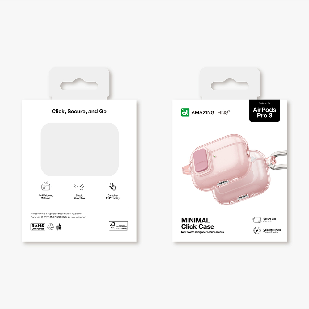 iTok webáruház - AmazingThing AmazingThing Minimal Case tok AirPods Pro 3-hoz (rózsaszín) 5 AmazingThing Minimal Case for AirPods Pro 3 (rózsaszín)