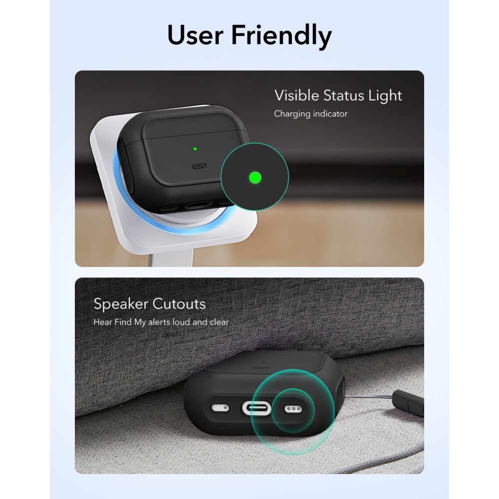 iTok webáruház - ESR ESR Orbit HaloLock MagSafe tok AirPods Pro 3-hoz (fekete) 8 ESR Orbit HaloLock MagSafe case for AirPods Pro 3 (fekete)