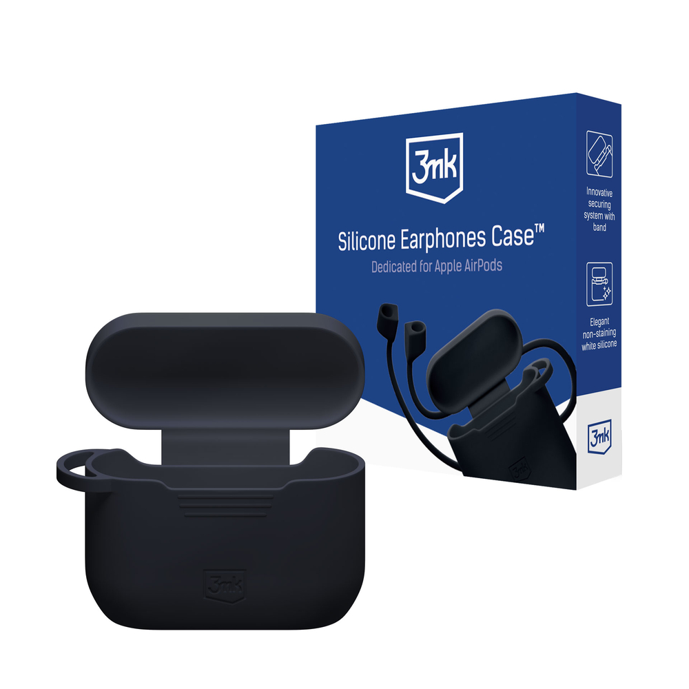 iTok webáruház - 3MK 3mk szilikon tok AirPods Pro 3-hoz (fekete) 1 3mk Silicone AirPods Case for AirPods Pro 3 (fekete)
