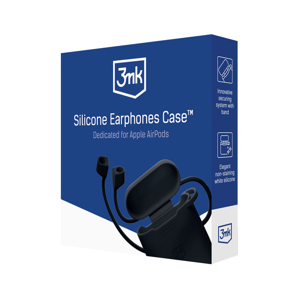 iTok webáruház - 3MK 3mk szilikon tok AirPods Pro 3-hoz (fekete) 2 3mk Silicone AirPods Case for AirPods Pro 3 (fekete)