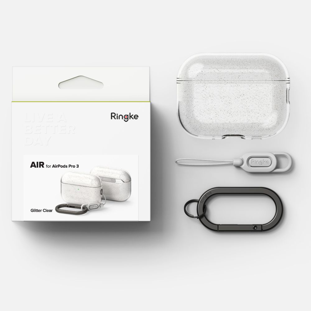 iTok webáruház - Ringke Ringke Air tok AirPods Pro 3-hoz (átlátszó csillámos) 5 Ringke Air Case for AirPods Pro 3 (átlátszó csillámos)