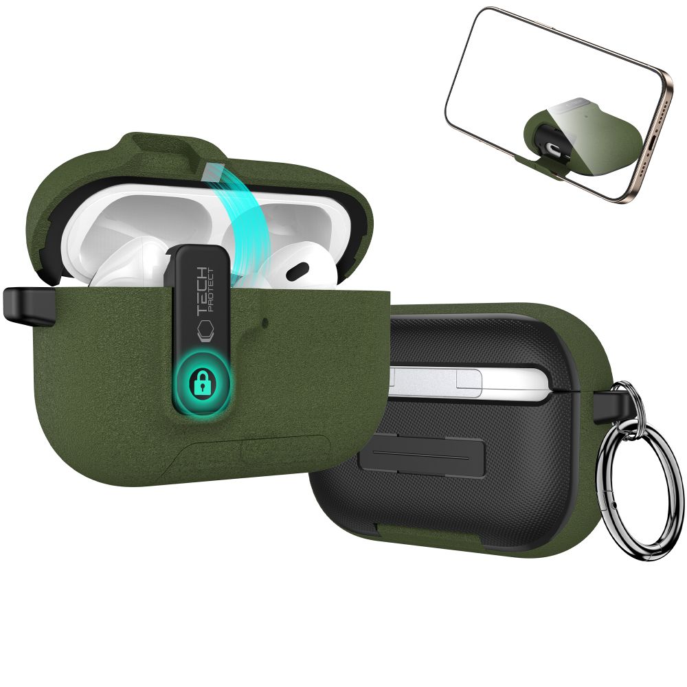iTok webáruház - Tech-Protect Tech-Protect Slim Hook tok AirPods Pro 3-hoz (zöld) 4 Tech-Protect Slim Hook Case for AirPods Pro 3 (zöld)