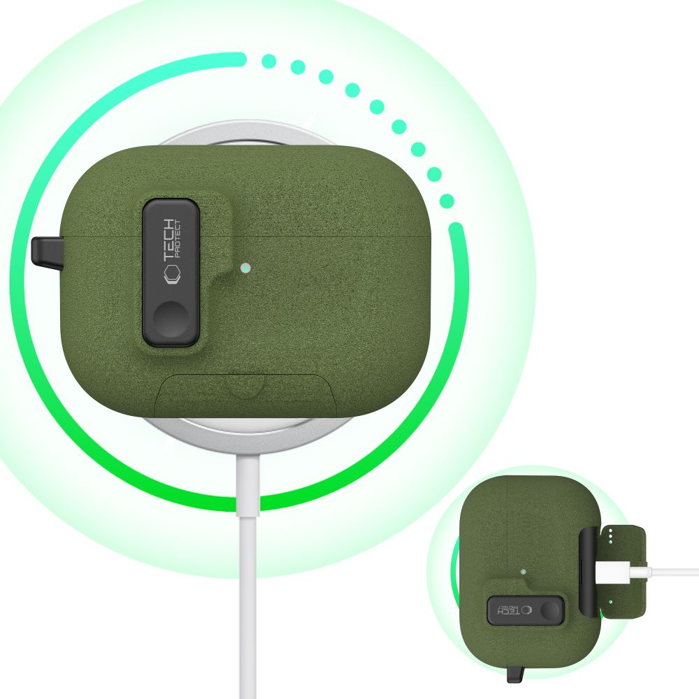 iTok webáruház - Tech-Protect Tech-Protect Slim Hook tok AirPods Pro 3-hoz (zöld) 6 Tech-Protect Slim Hook Case for AirPods Pro 3 (zöld)