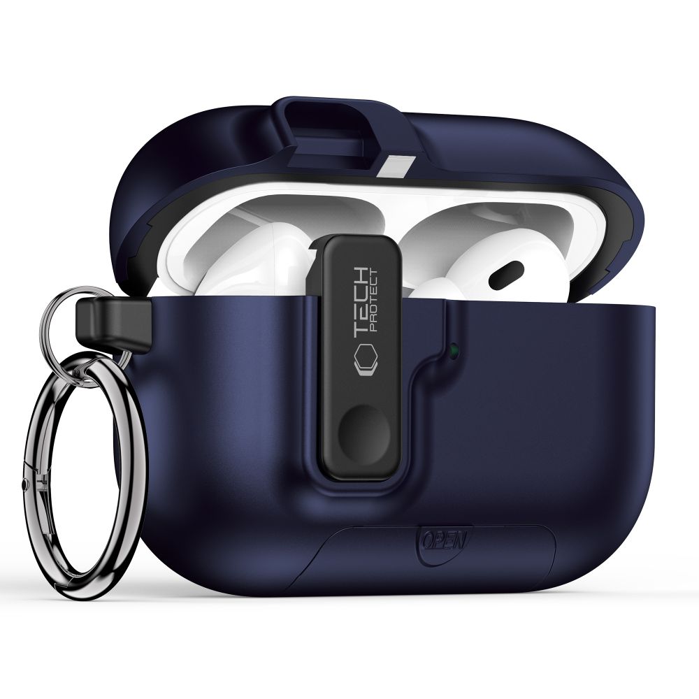 iTok webáruház - Tech-Protect Tech-Protect Slim Hook tok AirPods Pro 3-hoz (sötétkék) 2 Tech-Protect Slim Hook Case for AirPods Pro 3 (sötétkék)