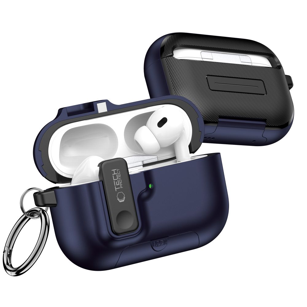iTok webáruház - Tech-Protect Tech-Protect Slim Hook tok AirPods Pro 3-hoz (sötétkék) 3 Tech-Protect Slim Hook Case for AirPods Pro 3 (sötétkék)