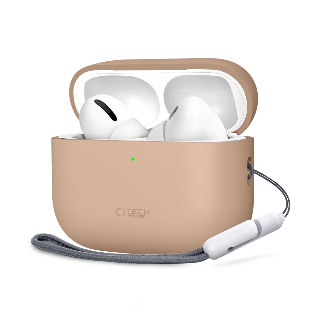 iTok webáruház - Tech-Protect Tech-Protect szilikon tok AirPods Pro 3-hoz (bézs) 1 Tech-Protect Silicone Case for AirPods Pro 3 (bézs)