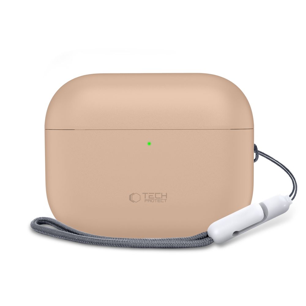 iTok webáruház - Tech-Protect Tech-Protect szilikon tok AirPods Pro 3-hoz (bézs) 3 Tech-Protect Silicone Case for AirPods Pro 3 (bézs)