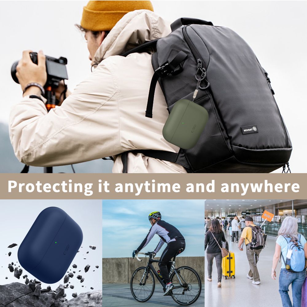 iTok webáruház - Tech-Protect Tech-Protect szilikon tok AirPods Pro 3-hoz (bézs) 6 Tech-Protect Silicone Case for AirPods Pro 3 (bézs)