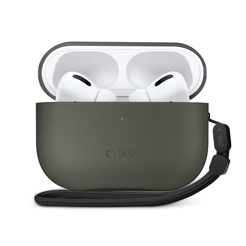 iTok webáruház - Tech-Protect Tech-Protect NaturalFit AirPods Pro 3 bőrtok (zöld) 2 Tech-Protect NaturalFit Case for AirPods Pro 3 (zöld)