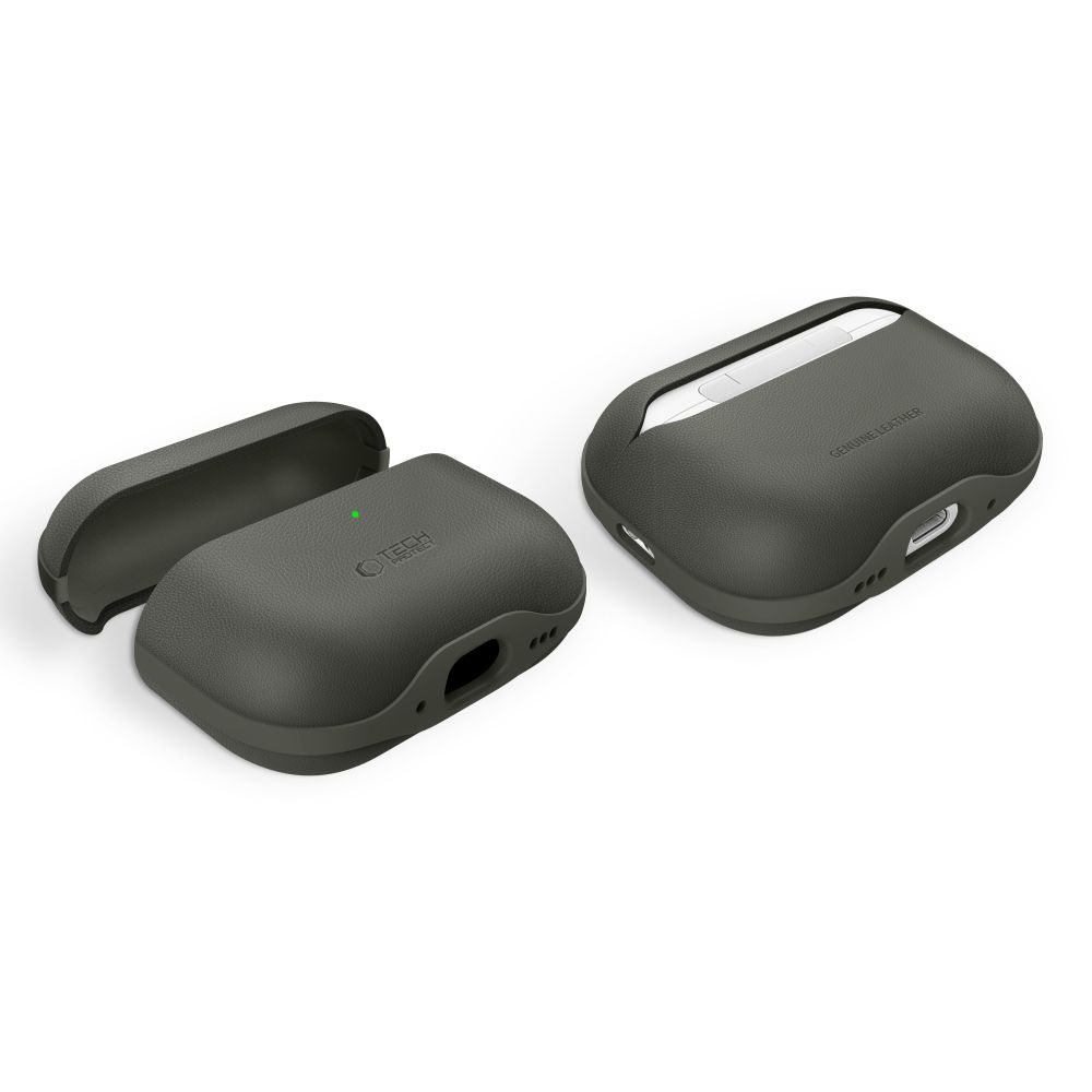 iTok webáruház - Tech-Protect Tech-Protect NaturalFit AirPods Pro 3 bőrtok (zöld) 5 Tech-Protect NaturalFit Case for AirPods Pro 3 (zöld)