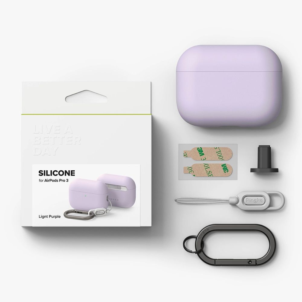 iTok webáruház - Ringke Ringke Silicone Case tok AirPods Pro 3-hoz (lila) 6 Ringke Silicone Case for AirPods Pro 3 (lila)