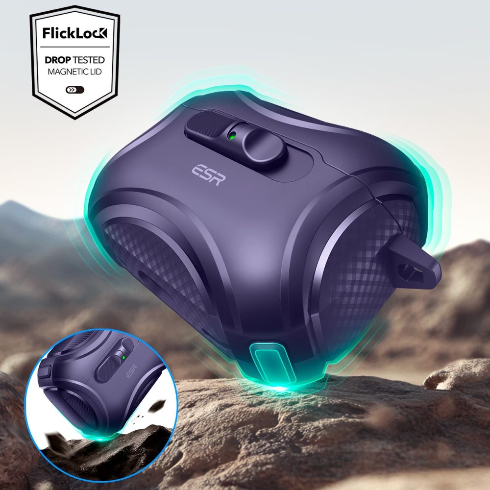 iTok webáruház - ESR ESR Cyber FlickLock MagSafe tok AirPods Pro 3-hoz (lila) 5 ESR Cyber FlickLock MagSafe Case for AirPods Pro 3 (lila)