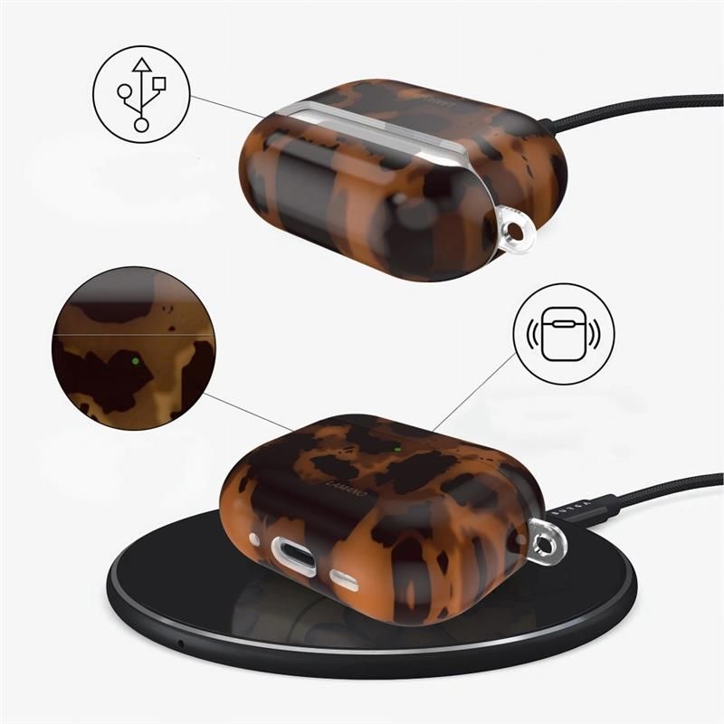 iTok webáruház - Tech-Protect Tech-Protect Lamano tok AirPods Pro 3-hoz (fekete és barna) 4 Tech-Protect Lamano case for AirPods Pro 3 (fekete és barna)