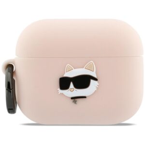 Karl Lagerfeld Silicone Chaupette Head 3D szilikon tok AirPods Pro 3-hoz (rózsaszín)
