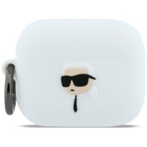 Karl Lagerfeld Silicone Karl Head 3D szilikontok AirPods Pro 3-hoz (fehér)