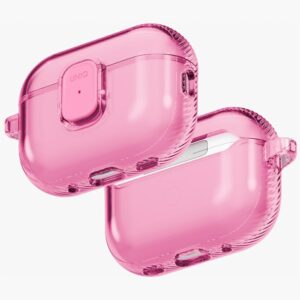 Uniq Glase Pro Lock Case tok AirPods Pro 3-hoz (átlátszó rózsaszín)