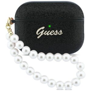 Guess Glitter Pearl Strap tok Apple AirPods Pro 3-hoz (fekete)