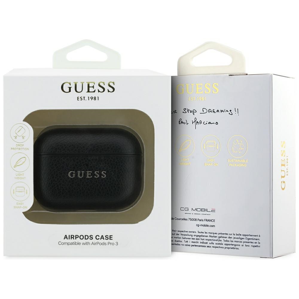 iTok webáruház - Guess Guess Grained Classic Logo case for AirPods Pro 3 (fekete) 4 Guess Grained Classic Logo case for AirPods Pro 3 (fekete)