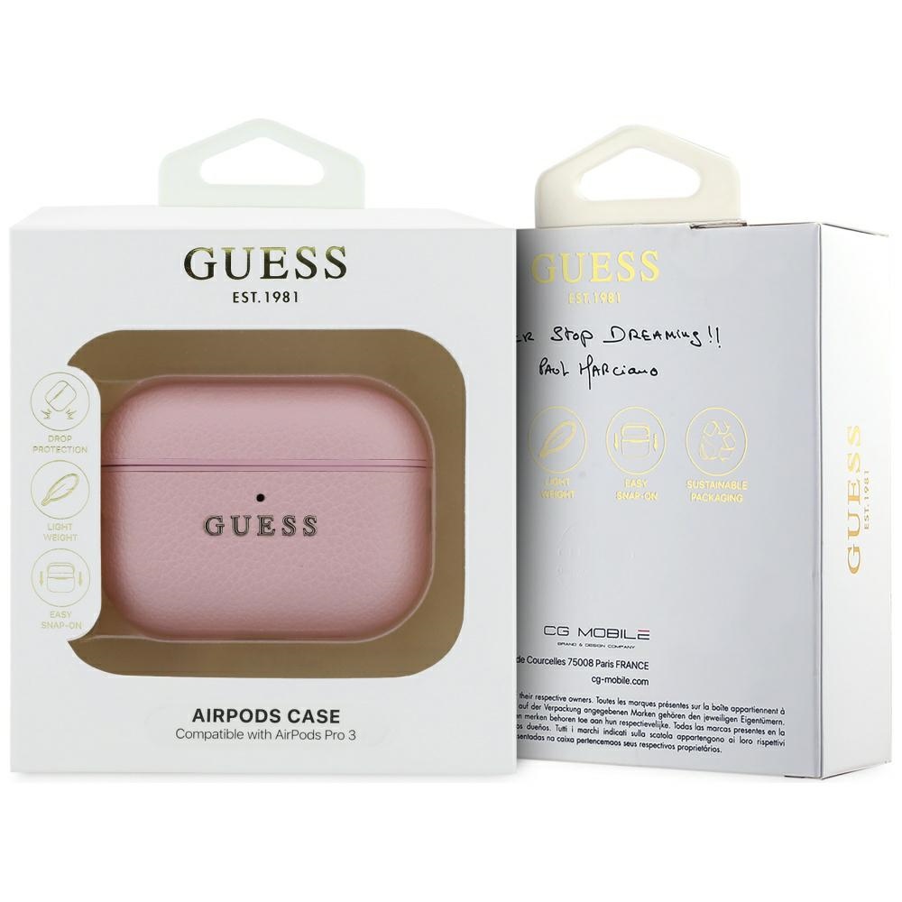 iTok webáruház - Guess Guess Grained Classic Logo Case for AirPods Pro 3 (rózsaszín) 4 Guess Grained Classic Logo Case for AirPods Pro 3 (rózsaszín)