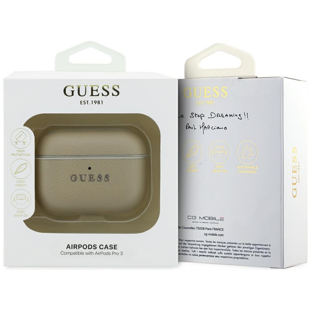 iTok webáruház - Guess Guess Grained Classic Logo Hook case for AirPods Pro 3 (arany) 4 Guess Grained Classic Logo Hook case for AirPods Pro 3 (arany)