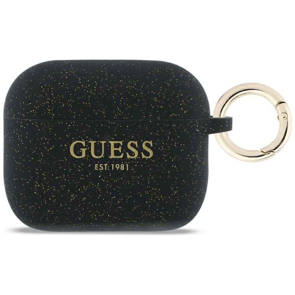 iTok webáruház - Guess Guess Silicone Glitter Ring Case for AirPods Pro 3 (fekete) 1 Guess Silicone Glitter Ring Case for AirPods Pro 3 (fekete)