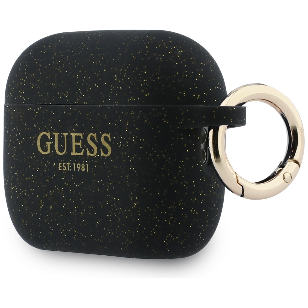 iTok webáruház - Guess Guess Silicone Glitter Ring Case for AirPods Pro 3 (fekete) 3 Guess Silicone Glitter Ring Case for AirPods Pro 3 (fekete)