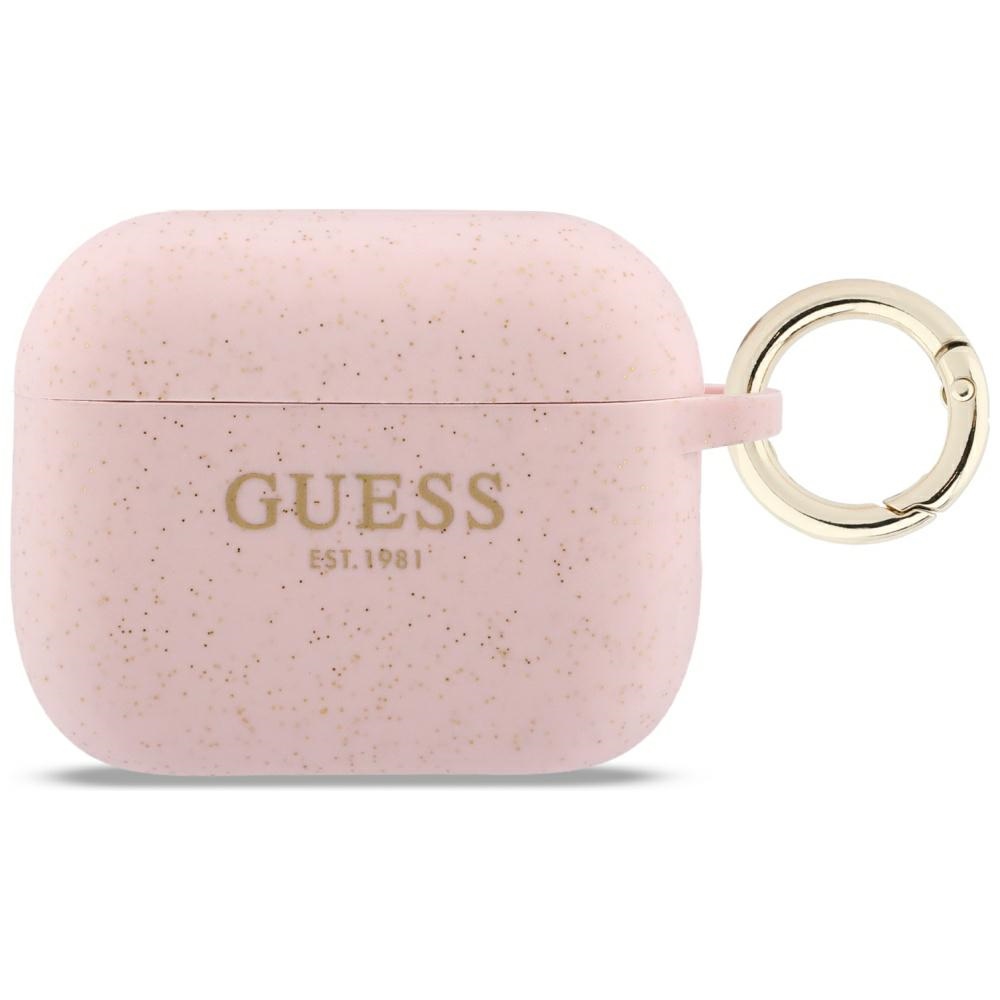 iTok webáruház - Guess Guess Silicone Glitter Ring Case for AirPods Pro 3 (rózsaszín) 1 Guess Silicone Glitter Ring Case for AirPods Pro 3 (rózsaszín)