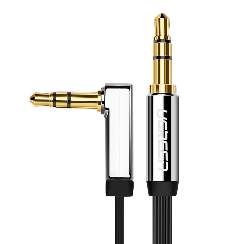 iTok webáruház - Ugreen Ugreen lapos AUX audiokábel, 3,5 mm-es mini jack, 1 m, ezüst (10597) 1 Ugreen flat cable audio cable AUX 3.5mm mini jack 1m silver (10597)