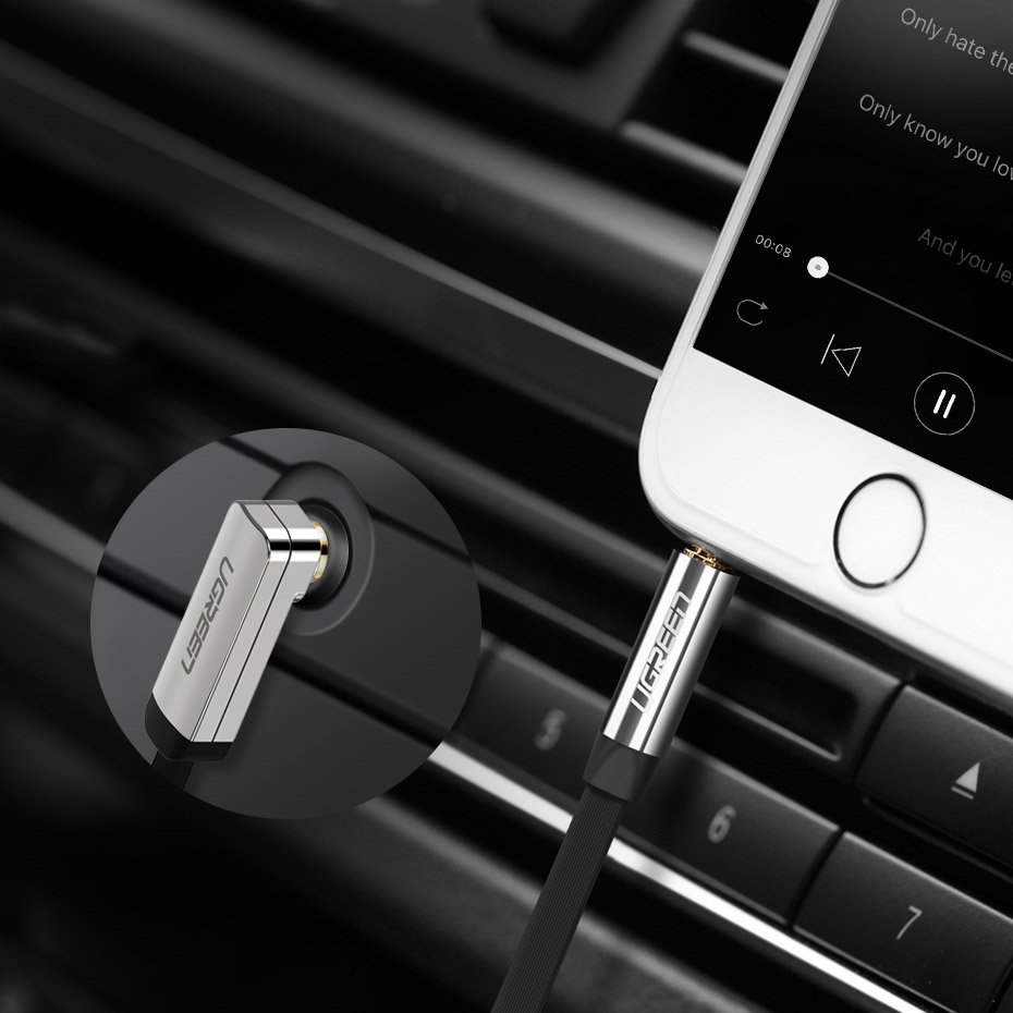 iTok webáruház - Ugreen Ugreen lapos AUX audiokábel, 3,5 mm-es mini jack, 1 m, ezüst (10597) 3 Ugreen flat cable audio cable AUX 3.5mm mini jack 1m silver (10597)