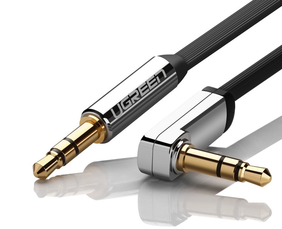 iTok webáruház - Ugreen Ugreen lapos AUX audiokábel, 3,5 mm-es mini jack, 1 m, ezüst (10597) 8 Ugreen flat cable audio cable AUX 3.5mm mini jack 1m silver (10597)