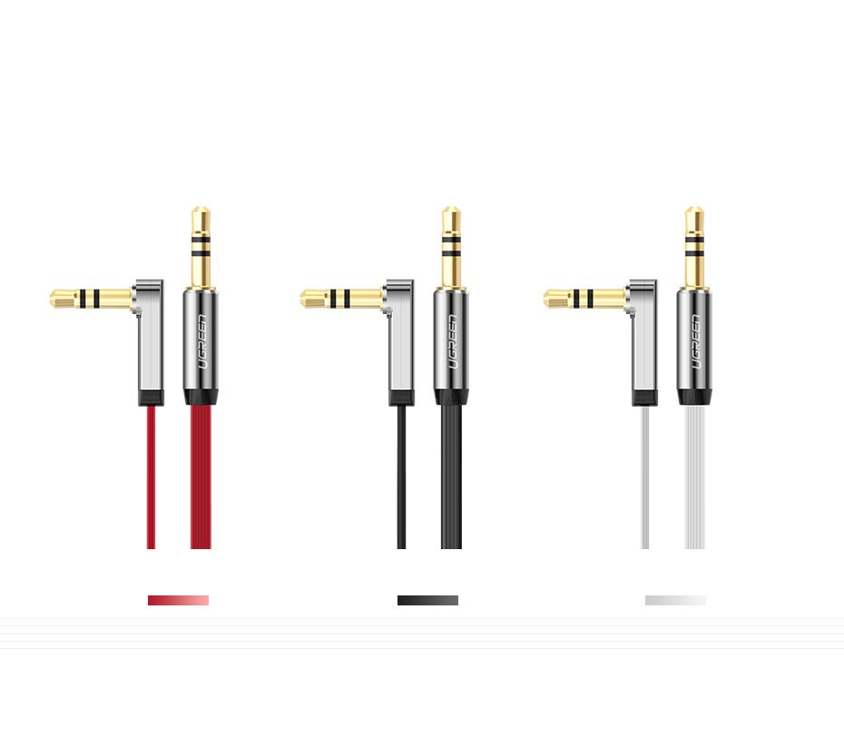 iTok webáruház - Ugreen Ugreen lapos AUX audiokábel, 3,5 mm mini jack, 2 m, ezüst (10599) 8 Ugreen flat cable AUX audio cable 3.5 mm mini jack 2m silver (10599)
