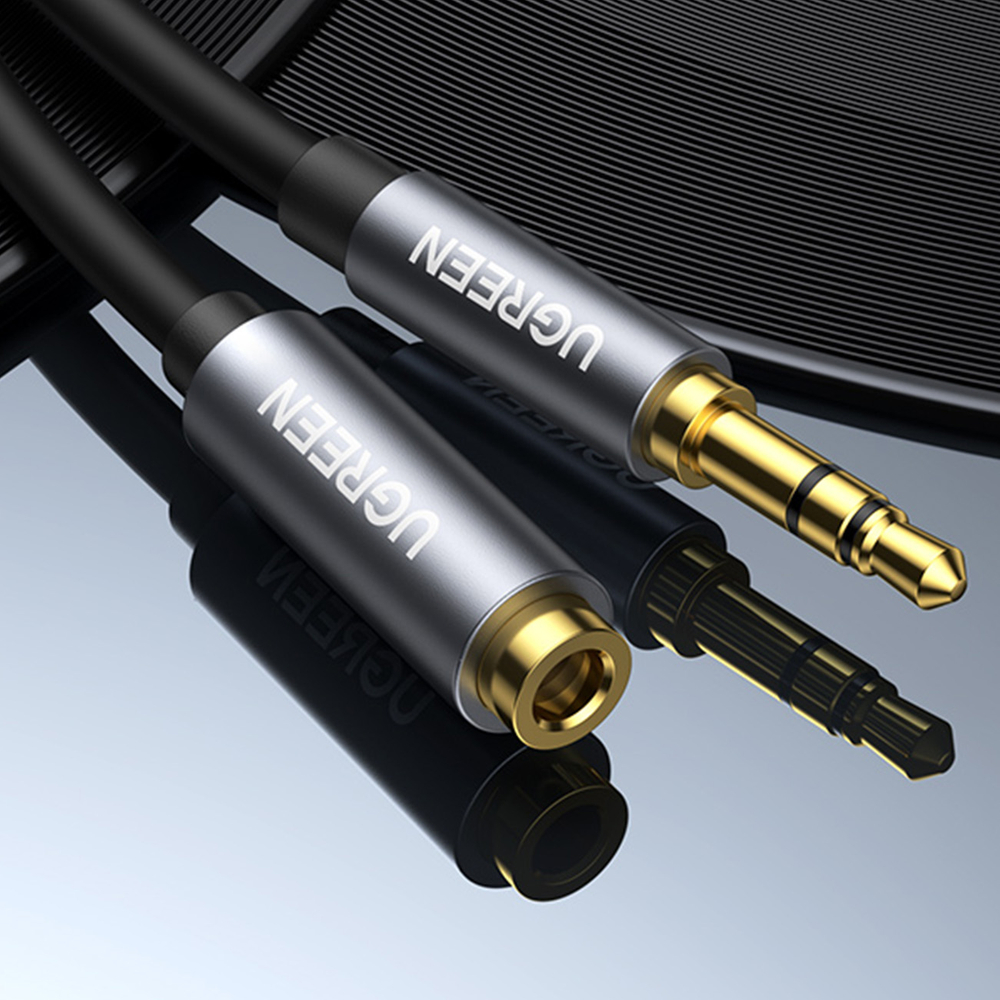 iTok webáruház - Ugreen Ugreen AV118 10592 3,5 mm-es mini jack hosszabbító kábel, 1 m (ezüst) 4 Ugreen AV118 10592 cable 3.5 mm mini jack (male) / 3.5 mm mini jack (female) 1m (ezüst)