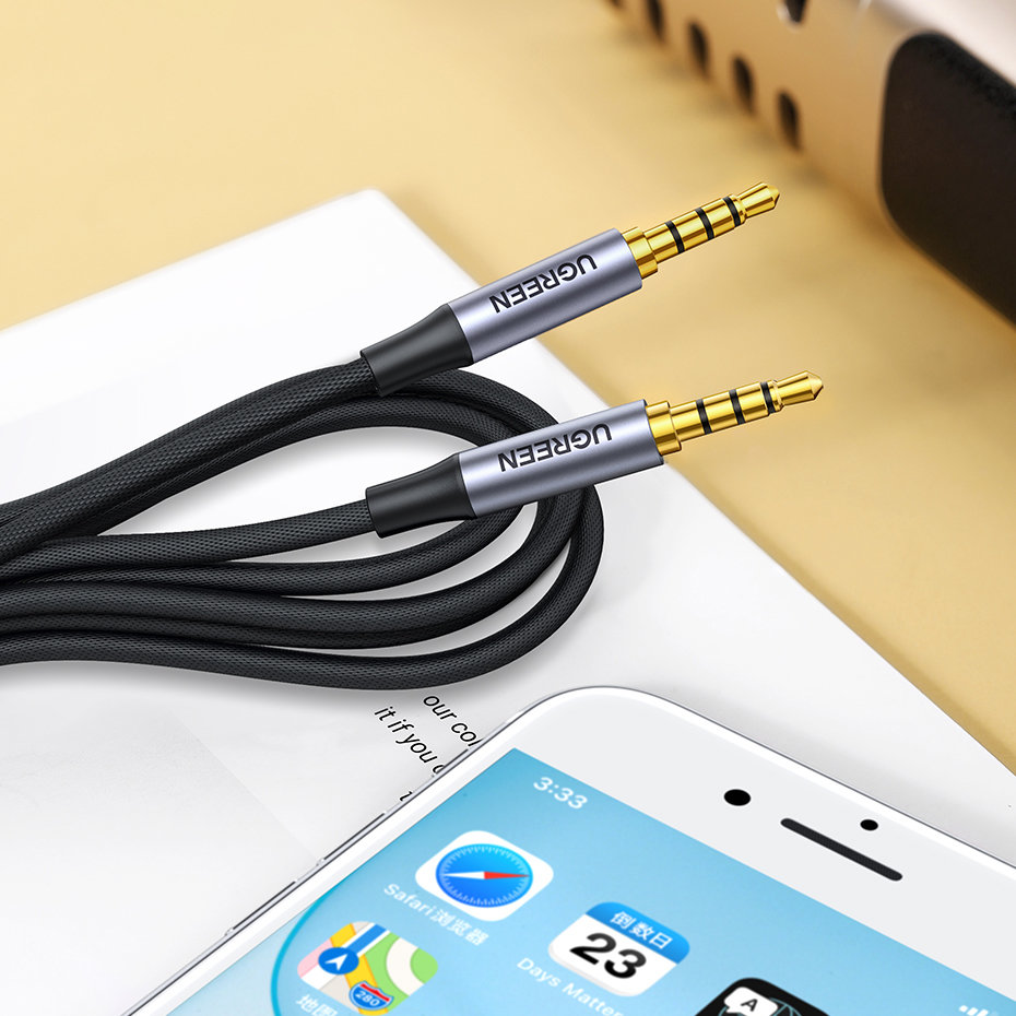 iTok webáruház - Ugreen Ugreen AV183 20785 3,5 mm mini jack kábel, 3 m (szürke) 7 Ugreen AV183 20785 cable 3.5mm mini jack / 3.5mm mini jack 3m (szürke)