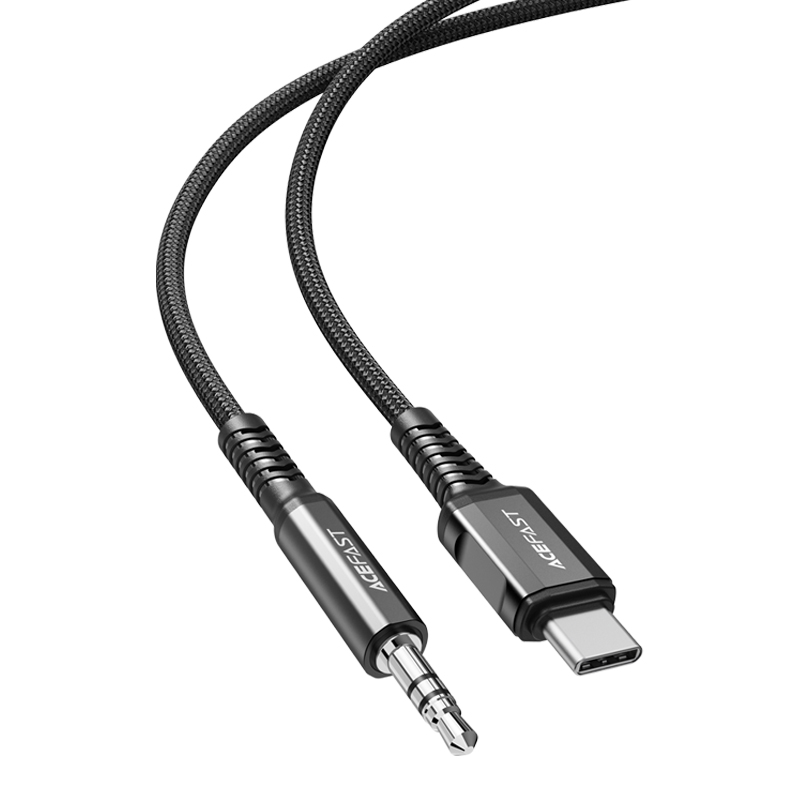iTok webáruház - Acefast C1-08 USB-C – 3,5 mm AUX audiokábel, 1,2 m (fekete) 2 Acefast audio cable USB Type C (fekete)