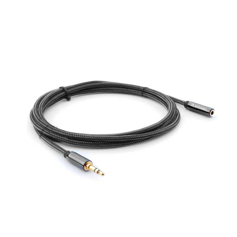 iTok webáruház - Wozinsky Wozinsky 5 m-es mini jack AUX-hosszabbító kábel, fekete 5 Wozinsky mini jack extension cable (female-male) AUX extension 5 m black