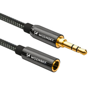 Wozinsky 3 m-es mini jack AUX-hosszabbító kábel, fekete