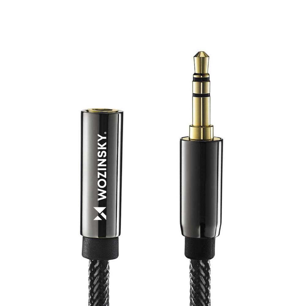 iTok webáruház - Wozinsky Wozinsky 3 m-es mini jack AUX-hosszabbító kábel, fekete 2 Wozinsky mini jack extension cable (female-male) AUX extension cable 3 m black