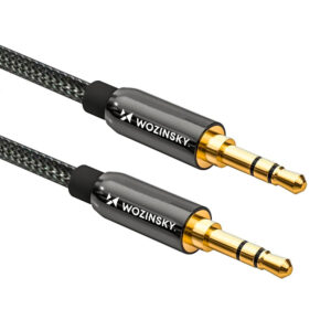 Wozinsky 2 m-es AUX kábel, 2× 3,5 mm-es mini jack, fekete