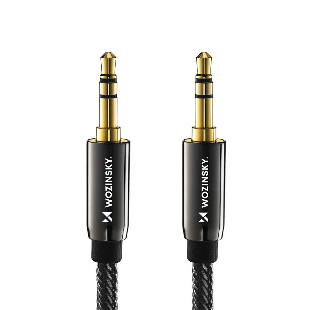 iTok webáruház - Wozinsky Wozinsky univerzális AUX kábel, 2× 3,5 mm-es mini jack, 1,5 m, fekete 3 Wozinsky universal mini jack cable 2x AUX cable 1.5 m black
