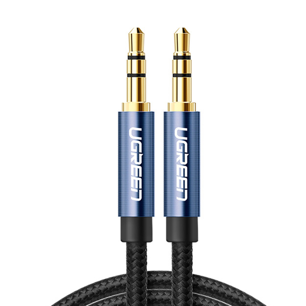 iTok webáruház - Ugreen Ugreen AV112 AUX audiokábel, 3,5 mm-es mini jack, 1 m, kék 1 Ugreen AUX audio cable straight minijack 3.5 mm 1m blue (AV112)