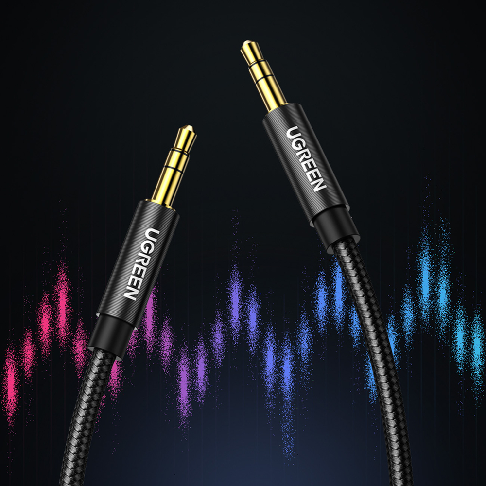iTok webáruház - Ugreen Ugreen AV112 AUX audiokábel, 3,5 mm-es mini jack, 1 m, kék 2 Ugreen AUX audio cable straight minijack 3.5 mm 1m blue (AV112)