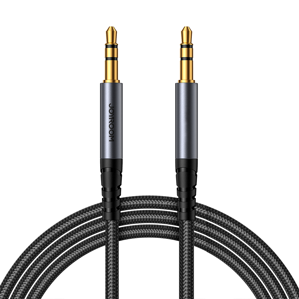 iTok webáruház - Joyroom Joyroom SY-A08 AUX sztereó audiokábel, 3,5 mm, 1,2 m, fekete 1 Joyroom stereo audio cable AUX 3.5 mm mini jack 1.2m black (SY-A08)