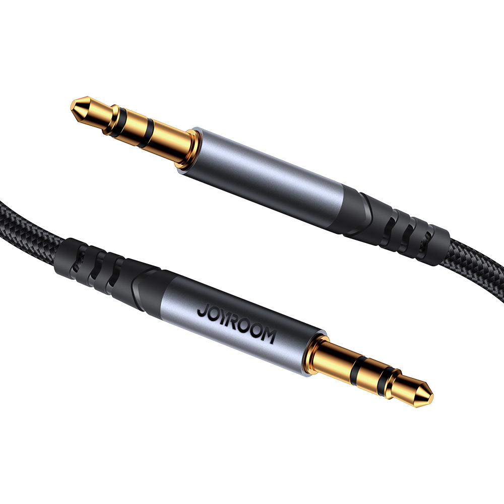 iTok webáruház - Joyroom Joyroom SY-A08 AUX sztereó audiokábel, 3,5 mm, 1,2 m, fekete 2 Joyroom stereo audio cable AUX 3.5 mm mini jack 1.2m black (SY-A08)