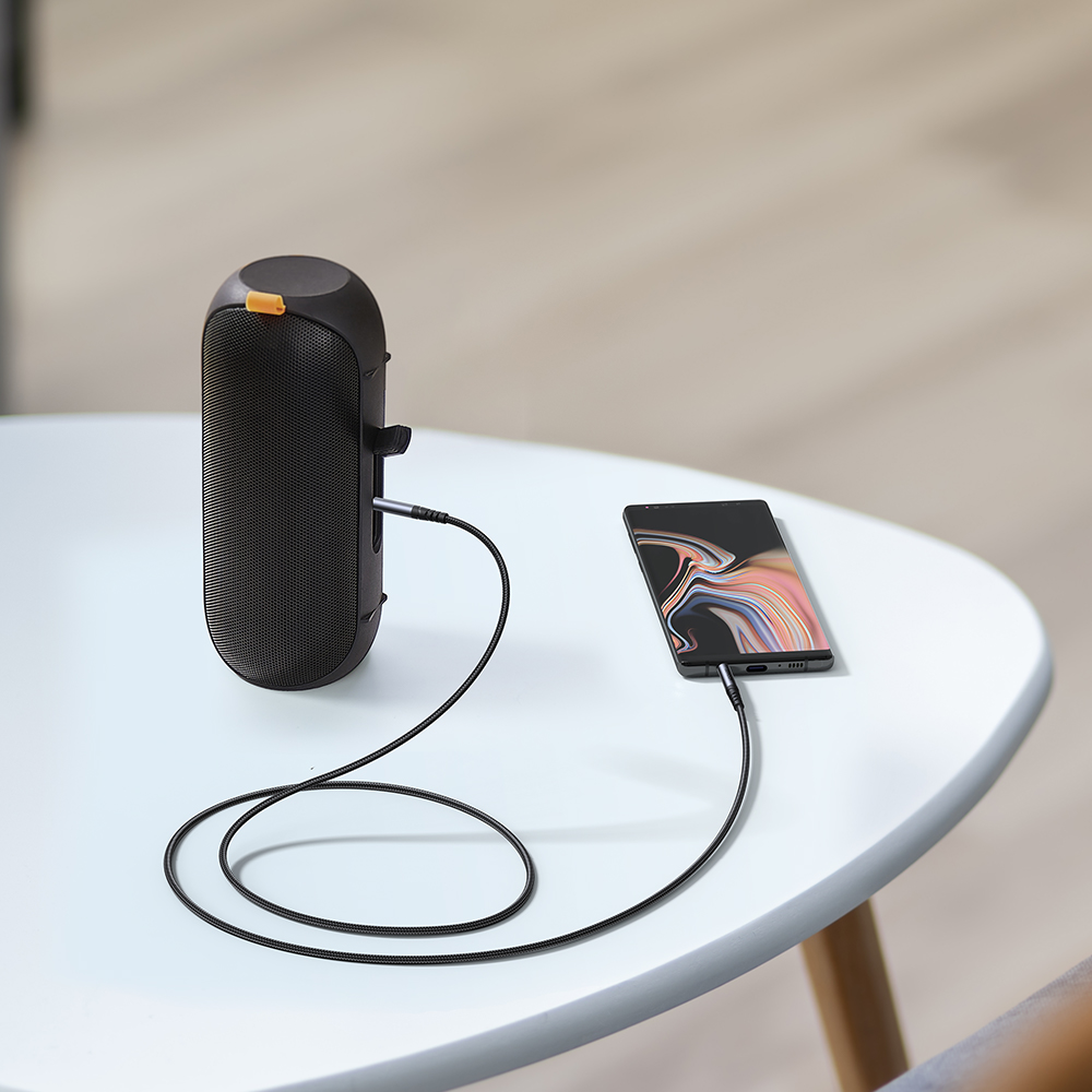 iTok webáruház - Joyroom Joyroom SY-A08 AUX sztereó audiokábel, 3,5 mm, 1,2 m, fekete 8 Joyroom stereo audio cable AUX 3.5 mm mini jack 1.2m black (SY-A08)