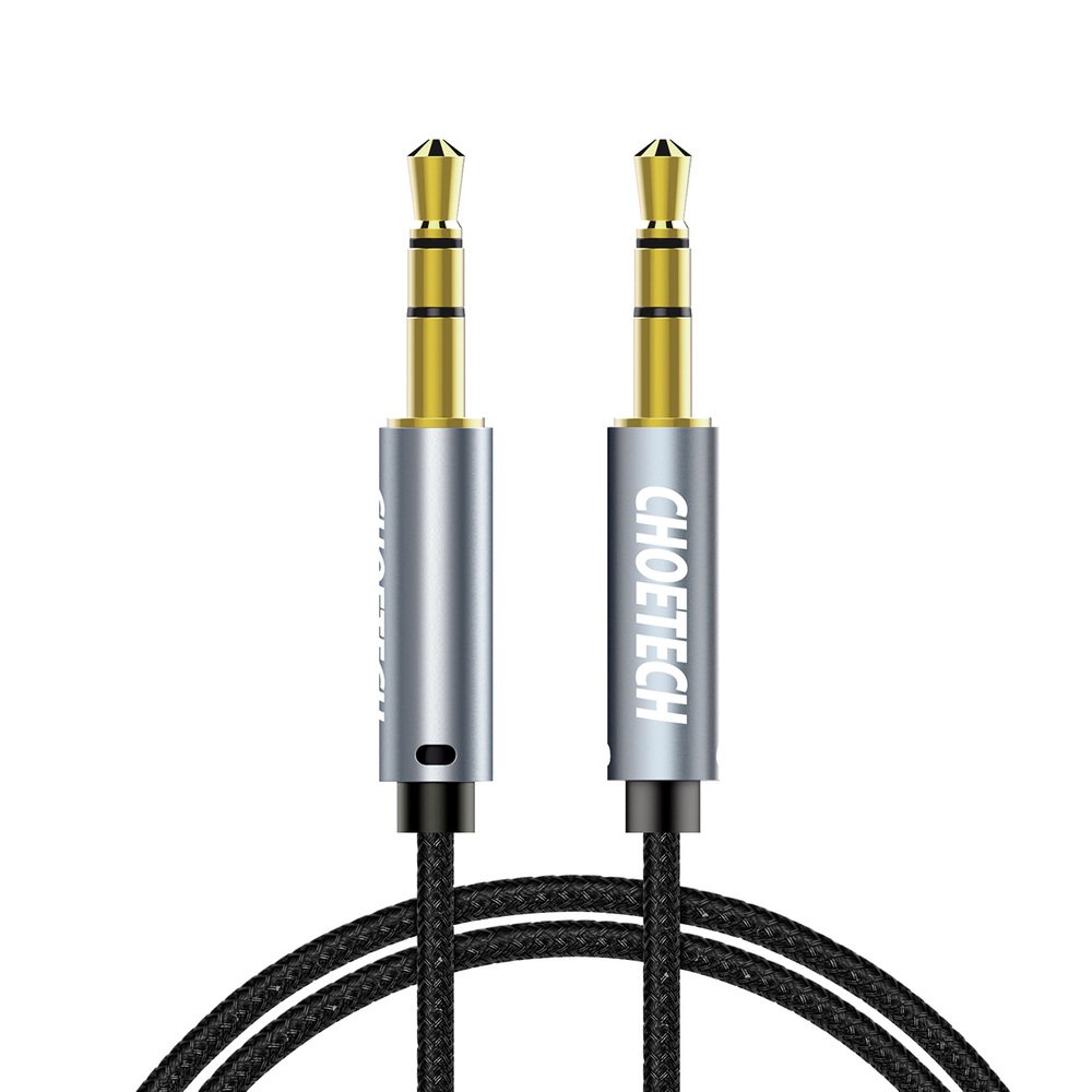 iTok webáruház - Choetech Choetech AUX002 AUX-kábel, 3,5 mm-es mini jack dugó-dugó, 1,2 m (fekete) 1 Choetech AUX002 cable mini jack 3.5mm (male) / mini jack 3.5mm (male) 1.2m (fekete)
