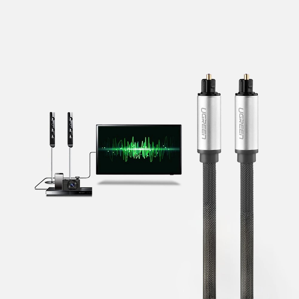 iTok webáruház - Ugreen Ugreen AV108 10540 Toslink/SPDIF optikai kábel, 2 m (szürke) 2 Ugreen AV108 10540 optical Toslink/SPDIF cable 2m (szürke)