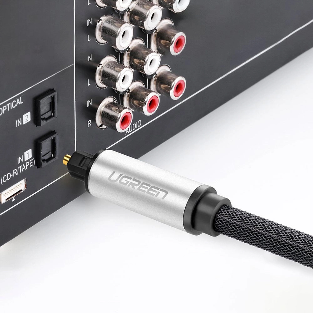 iTok webáruház - Ugreen Ugreen AV108 10540 Toslink/SPDIF optikai kábel, 2 m (szürke) 4 Ugreen AV108 10540 optical Toslink/SPDIF cable 2m (szürke)