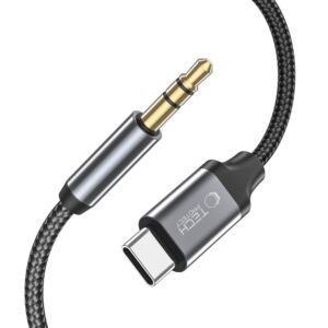 Tech-Protect UltraBoost audio USB-C–3,5 mm jack kábel, 1 m (fekete)