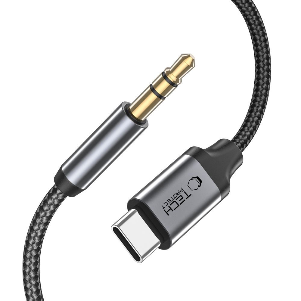 iTok webáruház - Tech-Protect Tech-Protect UltraBoost audio USB-C–3,5 mm jack kábel, 1 m (fekete) 2 Tech-Protect UltraBoost audio USB-C / 3.5mm mini jack cable 1 m (fekete)
